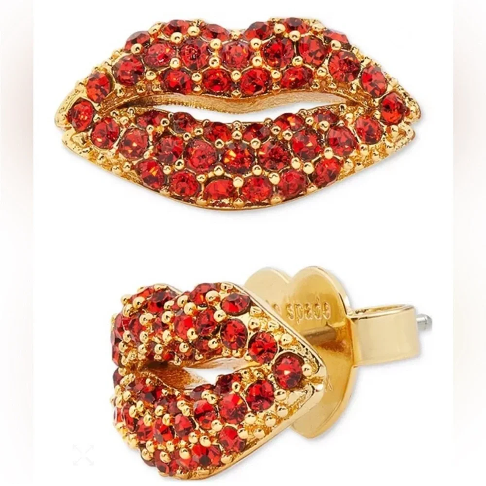 Kate Spade Kiss Kiss Lips stud earrings‎ NWT